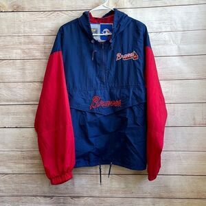 VINTAGE 90s COMPETITOR‎ V ATLANTA BRAVES QUARTER ZIP WINDBREAKER